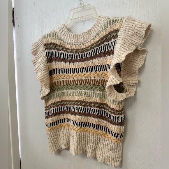 Elan Women's Multicolor Striped Knit Blouse - Picture 3 of 5